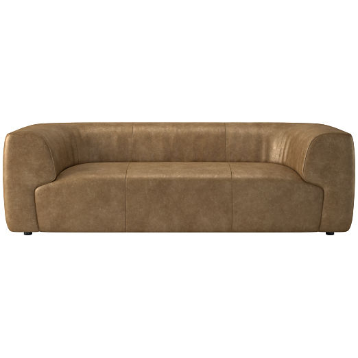 Rodez 88" Leather Apartment Sofa Bello Saddle