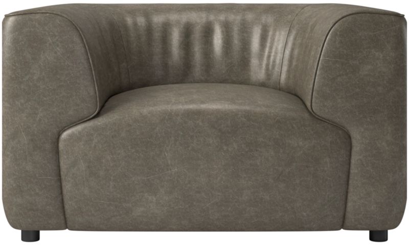 Viewing product image Rodez Leather Accent Chair Bello Grey - image 1 of 3