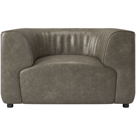 Rodez Leather Accent Chair Bello Grey