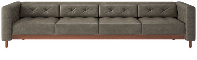 Marconi 4-Seater Tufted Leather Sofa Bello Grey by Gianfranco Frattini - image 0 of 9