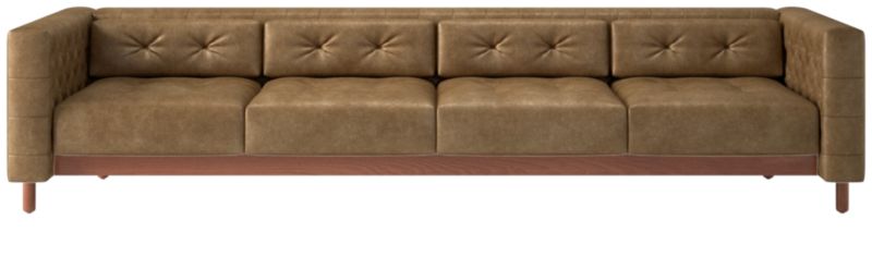 Marconi 4-Seater Tufted Leather Sofa Bello Saddle by Gianfranco Frattini - image 0 of 9