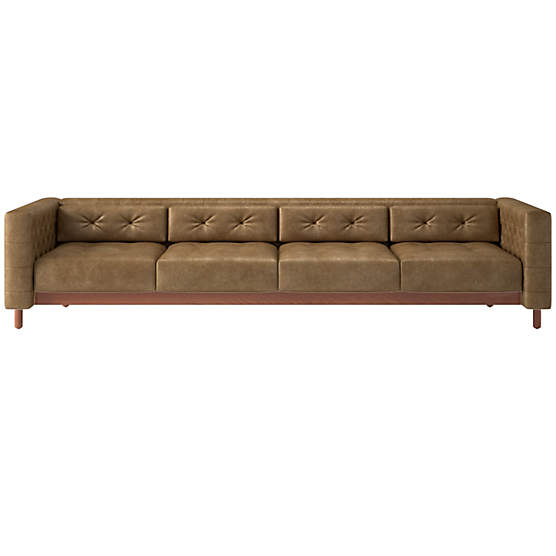 Marconi 4-Seater Tufted Leather Sofa Bello Saddle by Gianfranco Frattini