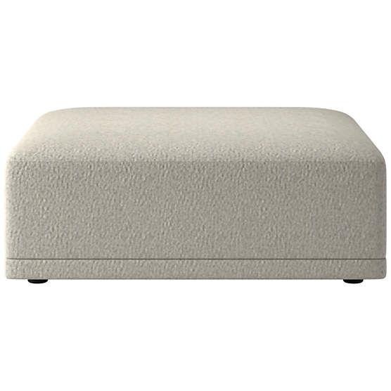 Faible Ottoman Faux Sheepskin Natural