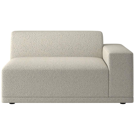 Faible Chair with Right-Arm Faux Sheepskin Natural