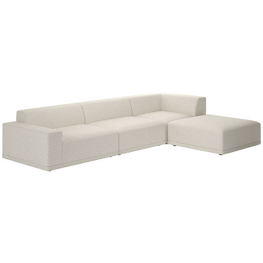 Faible 4-Piece Sectional Sofa with Left Arm Bloce Grey