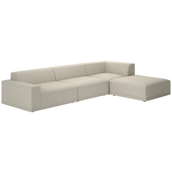 Faible 4-Piece Sectional Sofa with Left Arm Faux Sheepskin Natural
