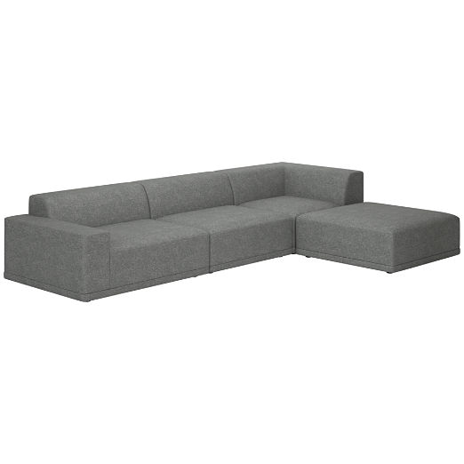 Faible 4-Piece Sectional Sofa with Left Arm Hatch Charcoal