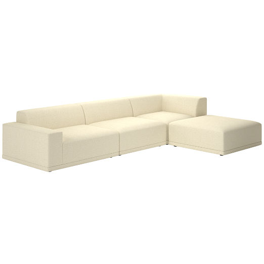 Faible 4-Piece Sectional Sofa with Left Arm Bloce Cream