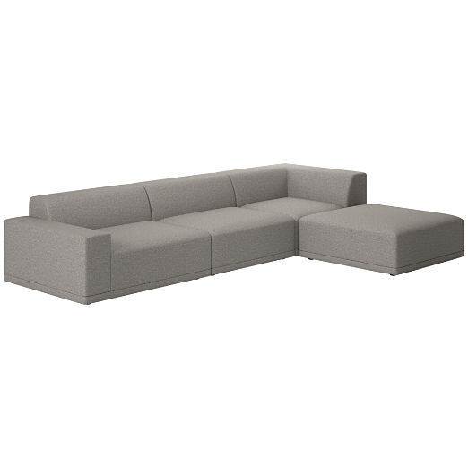 Faible 4-Piece Sectional Sofa with Left Arm Taylor Felt Grey