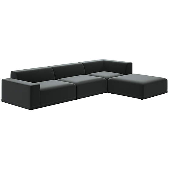 Faible 4-Piece Sectional Sofa with Left Arm Como Dark Grey