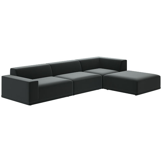 Faible 4-Piece Sectional Sofa with Left Arm Como Dark Grey