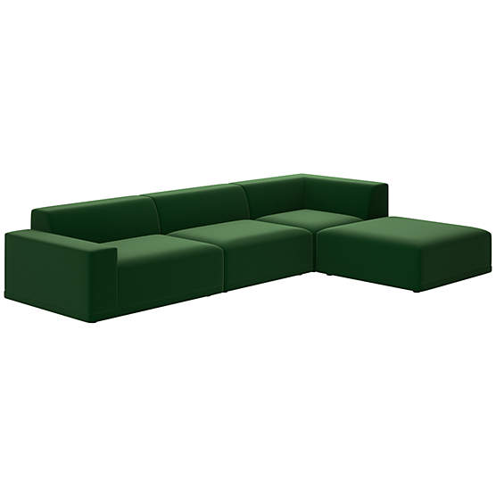 Faible 4-Piece Sectional Sofa with Left Arm Como Emerald