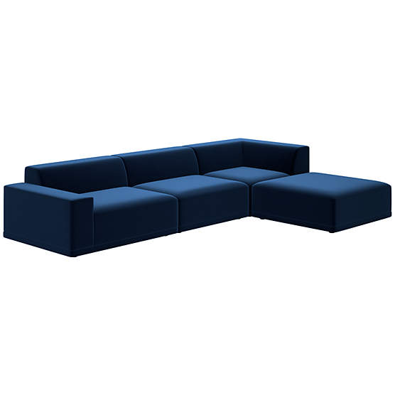 Faible 4-Piece Sectional Sofa with Left Arm Como Indigo