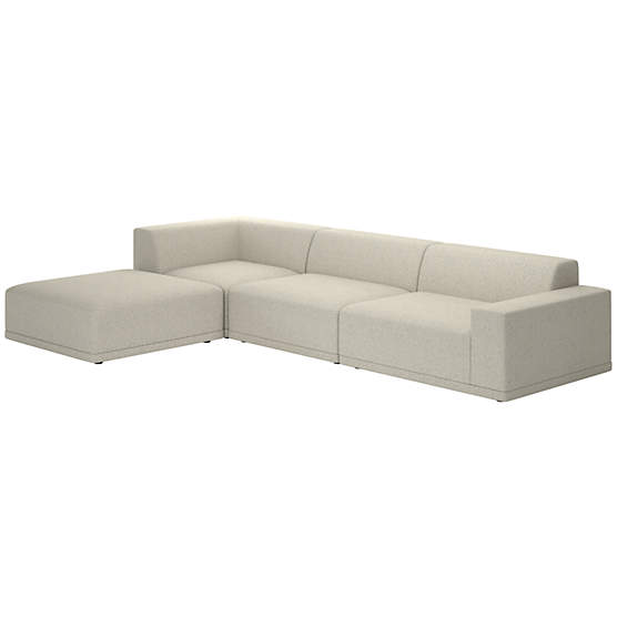 Faible 4-Piece Sectional Sofa with Right Arm Faux Sheepskin Natural