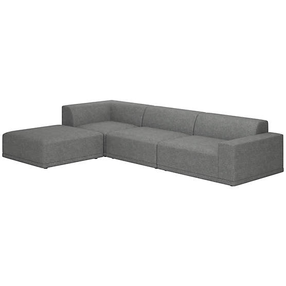 Faible 4-Piece Sectional Sofa with Right Arm Hatch Charcoal