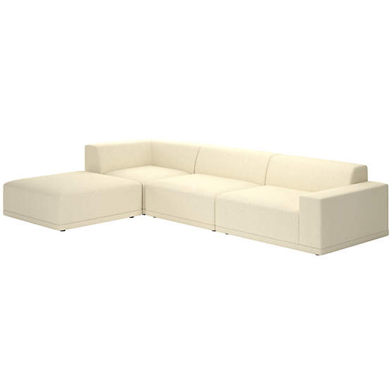 Faible 4-Piece Sectional Sofa with Right Arm Bloce Cream