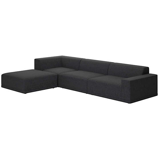 Faible 4-Piece Sectional Sofa with Right Arm Bloce Noir