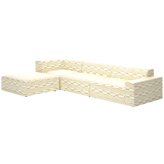 Faible 4-Piece Sectional Sofa with Right Arm Piano Cloud