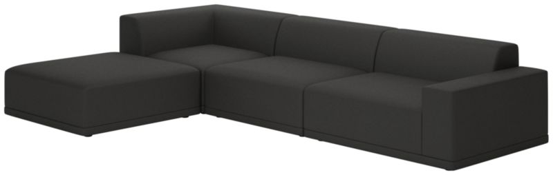 Faible 4-Piece Sectional Sofa with Right Arm Kanvas Ebony - image 0 of 8