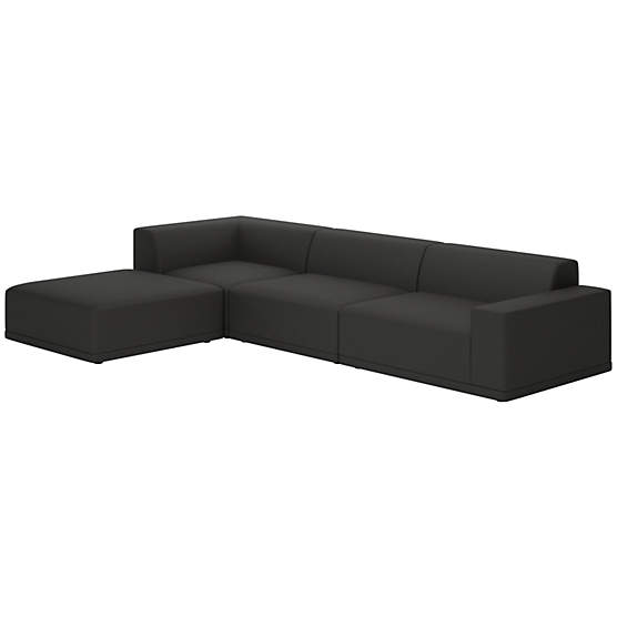 Faible 4-Piece Sectional Sofa with Right Arm Kanvas Ebony