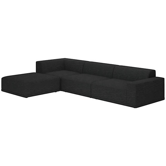 Faible 4-Piece Sectional Sofa with Right Arm Curious Ebony