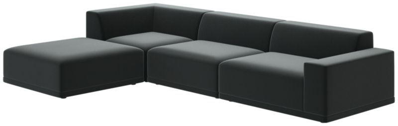 Faible 4-Piece Sectional Sofa with Right Arm Como Dark Grey - image 0 of 8