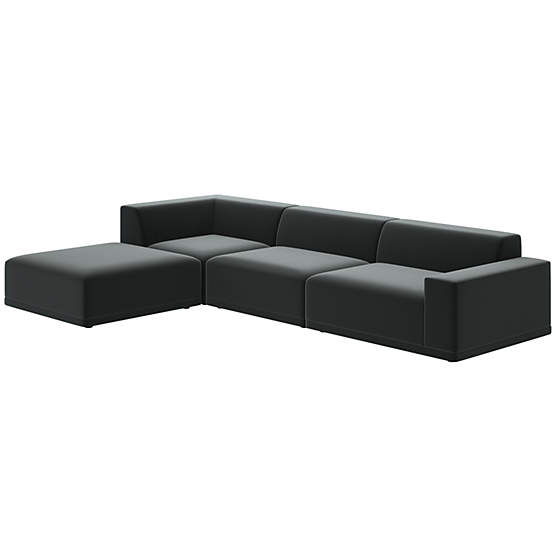 Faible 4-Piece Sectional Sofa with Right Arm Como Dark Grey