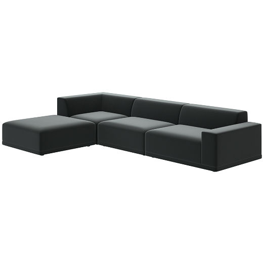 Faible 4-Piece Sectional Sofa with Right Arm Como Dark Grey