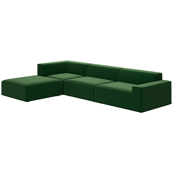 Faible 4-Piece Sectional Sofa with Right Arm Como Emerald