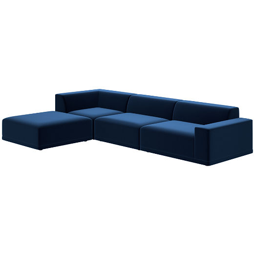 Faible 4-Piece Sectional Sofa with Right Arm Como Indigo