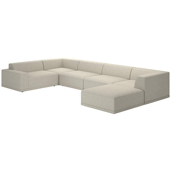 Faible 6-Piece Sectional Sofa with Left Arm Faux Sheepskin Naturalt