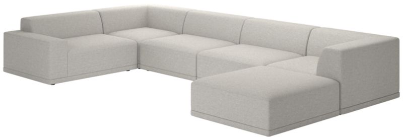 Faible 6-Piece Sectional Sofa with Left Arm Hatch Platinum - image 0 of 8