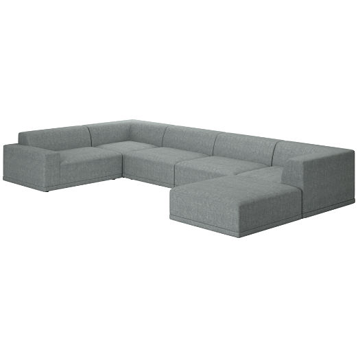 Faible 6-Piece Sectional Sofa with Left Arm Nomad Charcoal