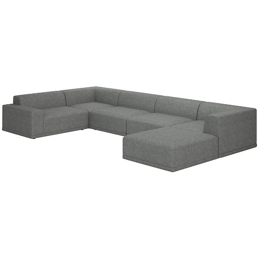 Faible 6-Piece Sectional Sofa with Left Arm Hatch Charcoal