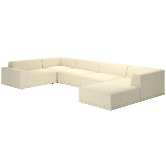 Faible 6-Piece Sectional Sofa with Left Arm Bloce Cream