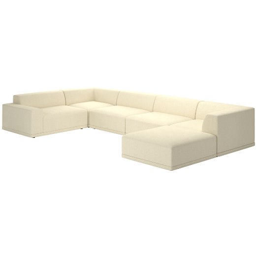 Faible 6-Piece Sectional Sofa with Left Arm Bloce Cream