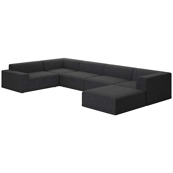 Faible 6-Piece Sectional Sofa with Left Arm Bloce Noir