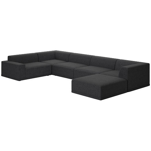 Faible 6-Piece Sectional Sofa with Left Arm Bloce Noir