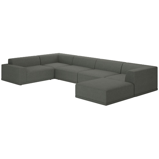 Faible 6-Piece Sectional Sofa with Left Arm Taylor Charcoal