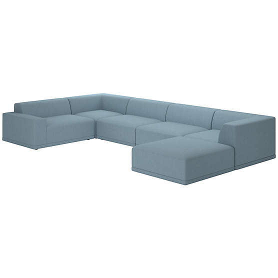 Faible 6-Piece Sectional Sofa with Left Arm Lisbon Wedgewood