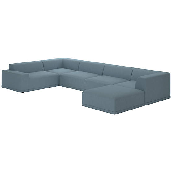 Faible 6-Piece Sectional Sofa with Left Arm Lisbon Wedgewood