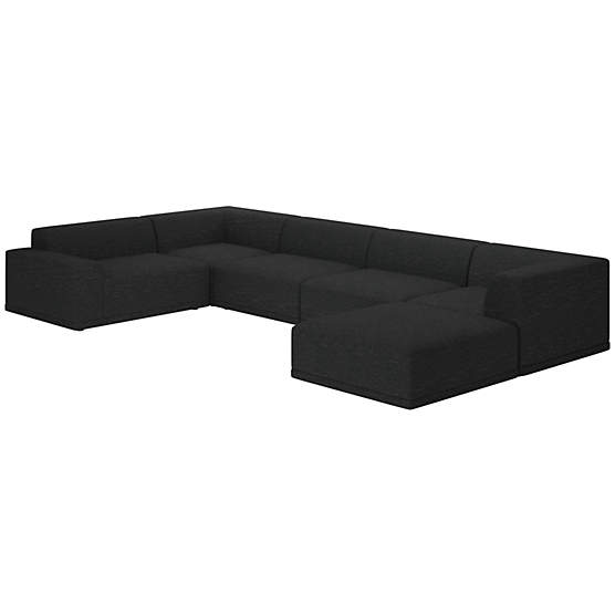 Faible 6-Piece Sectional Sofa with Left Arm Curious Ebony