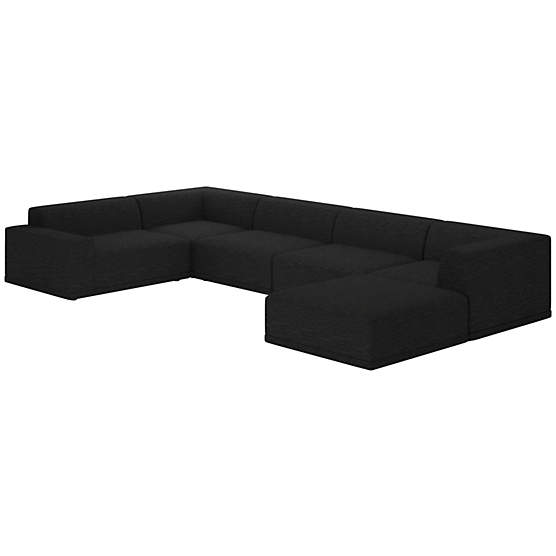 Faible 6-Piece Sectional Sofa with Left Arm Curious Ebony
