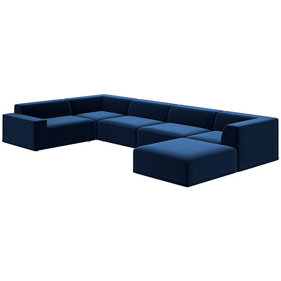 Faible 6-Piece Sectional Sofa with Left Arm Como Indigo