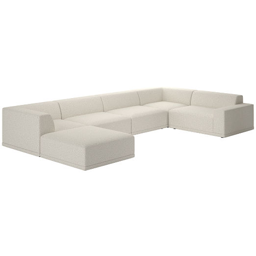 Faible 6-Piece Sectional Sofa with Right Arm Bloce Grey