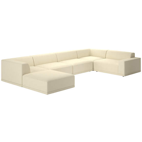 Faible 6-Piece Sectional Sofa with Right Arm Bloce Cream