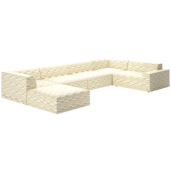 Faible 6-Piece Sectional Sofa with Right Arm Piano Cloud