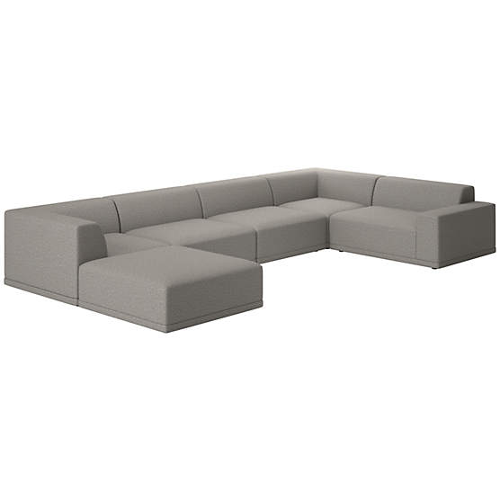 Faible 6-Piece Sectional Sofa with Right Arm Taylor Felt Grey