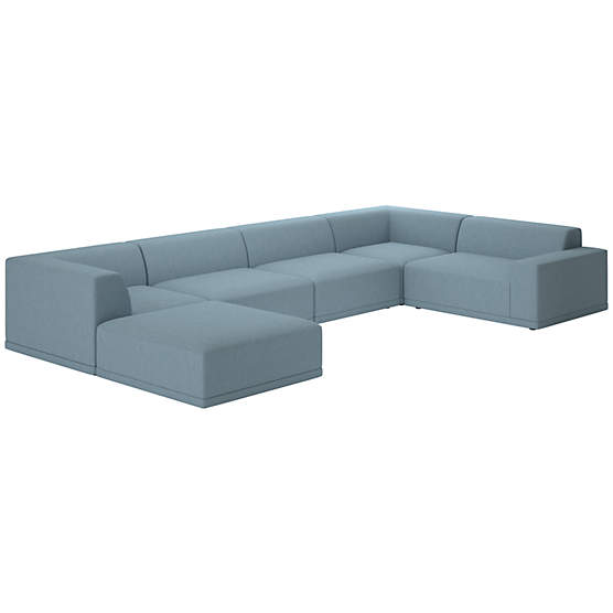 Faible 6-Piece Sectional Sofa with Right Arm Lisbon Wedgewood
