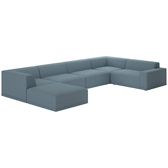 Faible 6-Piece Sectional Sofa with Right Arm Lisbon Wedgewood